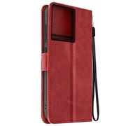 Avizar, Custodia per Edge 50 Pro cordino copertina portafoglio, Rosso