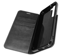 Avizar - Custodia Per Galaxy S22 Plus In Vera Pelle Con Portafoglio Nera