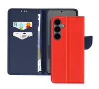 Avizar, Custodia per Galaxy S25 Plus Supporto video Fancy, Blu / Rosso