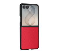 Avizar, Custodia per Galaxy Z Flip 8 Effetto Pelle Granata Fotocamera Rialzata