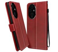 Avizar, Custodia per Honor 200 cordino copertina portafoglio supporto, Rosso