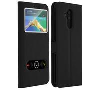 Custodia Avizar nera con doppia finestra per Huawei Mate 20 Lite