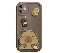 Avizar, Custodia per iPhone 11 con Motivi Capybara Kawaii in 3D e Bordo Rialzato