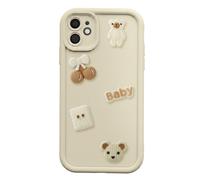Avizar, Custodia per iPhone 11 Motivi Orsetti Kawaii 3D e Bordo Rialzato, Beige