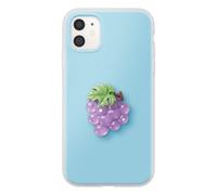 Avizar, Custodia per iPhone 11 Motivo Uva in Rilievo 3D e Bordo Rialzato, Blu