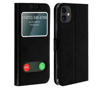 Avizar Custodia per Apple iPhone 11 con sportellino 2 finestre in silicone - Nero
