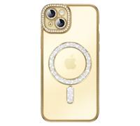 Avizar, Custodia per iPhone 15 Plus Compatibile con con Strass, Dorato