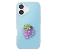 Avizar, Custodia per iPhone 16 con Motivo Uva in Rilievo 3D e Bordo Rialzato