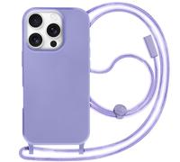 Avizar, Custodia per iPhone 16 Pro Soft Touch con cordino da collo, Lavanda