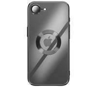 Avizar Custodia per iPhone 16e con Bordo Cromato in Silicone Morbido, Nero