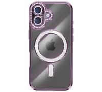 Avizar, Custodia per iPhone 17 Compatibile con Bordo con Strass, Viola