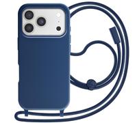 Avizar, Custodia per iPhone 17 Pro Serie Soft Touch con cordino da collo, Blu