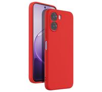 Avizar, Custodia per Oppo A6x Soft-Touch in Silicone Serie Fast Cover, Rosso