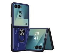 Avizar Custodia per Samsung Galaxy Z Flip 7 antiurto con supporto ad anello magnetico, Blu