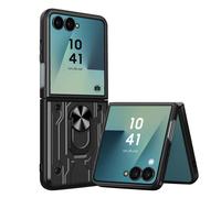 Avizar Custodia per Samsung Galaxy Z Flip 7 antiurto con supporto ad anello magnetico, Nero