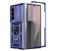 Avizar Custodia per Samsung Galaxy Z Fold 7 con supporto ad anello e copertura per fotocamera, Blu scuro
