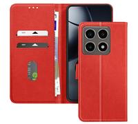 Avizar, Custodia per Xiaomi 14T Pro copertina portafoglio supporto video, Rosso