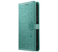 Avizar, Custodia Portafoglio per iPhone 16e con Design Gatto e Cane, Verde