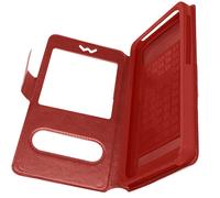 Avizar, Custodia Stand Doppia Finestra Universale Taglia M, Rosso
