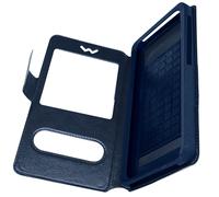 Avizar, Custodia Stand Doppia Finestra Universale Taglia XXL, Blu notte