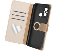 Avizar, Custodia tracolla per Xiaomi Redmi 12C portafoglio tasca con zip, Beige