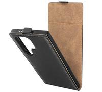 Avizar Custodia verticale per Samsung Galaxy S24 Ultra portacarte vintage, Nero