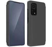 Avizar - Custodia Xiaomi Mi 10t / 10t Pro Sportellino Translucido Specchio Supporto Nero - SPEDIZIONE GRATUITA