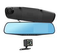 Avizar - Dashcam Retrovisore Fronte Retro Hd 1080p Schermo 4 Pollici Microfono