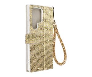 AVIZAR Disco glam edition CUSTODIA per Samsung Galaxy S23 Ultra, Dorato