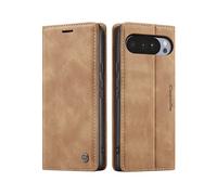 AVIZAR Dux Portafoglio CUSTODIA A LIBRO per Google Pixel 10 / 10 Pro, Marrone chiaro