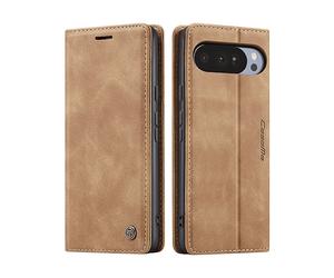 AVIZAR Dux Portafoglio CUSTODIA A LIBRO per Google Pixel 10 / 10 Pro, Marrone chiaro
