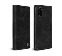 Custodia Galaxy S20 Finitura Vintage Portafoglio Supporto Video Nero