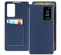 Avizar, Estuche Ventana para Galaxy S25 Ultra con Cartera, Blu notte