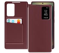 Avizar, Estuche Ventana para Galaxy S25 Ultra con Cartera, Bordeaux