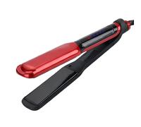 Avizar, Ferro per waffle da 45W per capelli con schermo digitale, Nero / Rosso