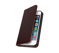 Custodia a libro in vera pelle First Class iPhone 5 / 5S / SE 2016 - Marrone