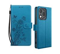 AVIZAR FLORAL-WALLET CUSTODIA A LIBRO per Honor 400 Lite, Blu