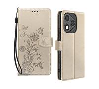 AVIZAR FLORAL-WALLET CUSTODIA A LIBRO per Honor 400 Lite, Dorato