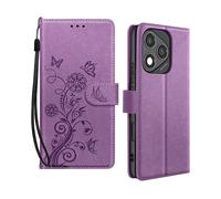 Avizar Custodia Fiori Farfalla per Honor 400 Lite Portafoglio con Laccetto, Viola