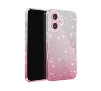 AVIZAR Glitter COVER per Apple iPhone 16, Bianco / Rosa