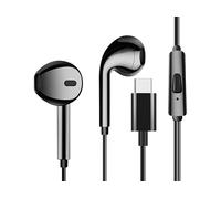 Avizar Auricolari USB-C microfono kit mani libere cavo silicone 1 metro e 20, Nero