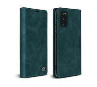 Custodia Samsung S20 FE Folio Vintage Portafoglio e Supporto Video Petrolio