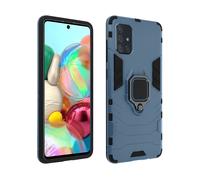 Cover Samsung Galaxy A51 Bi-materiale Anello Supporto Video Blu