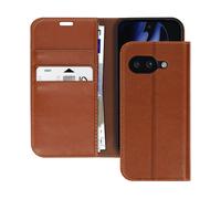 Avizar Custodia in pelle per Google Pixel 9a portafoglio e porta video, Marrone chiaro