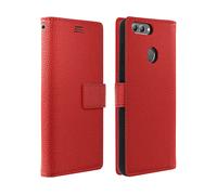 Avizar Custodia a libro per Huawei P Smart Portafoglio in silicone con supporto video Rosso