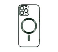 Cover MagSafe per iPhone 13 Pro Max silicone protezione fotocamera bordo verde