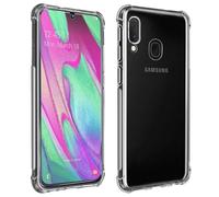 Avizar, Pack Protezione Galaxy A40 Cover + Vetro Temperato, Trasparente
