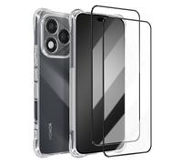 Avizar Pack Protezione per Honor 400 Lite Custodia e 2 Vetri Temperati, Trasparente