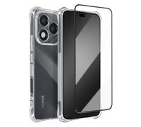 Avizar Pack Protezione per Honor 400 Lite Custodia e Vetro Temperato 9H, Trasparente