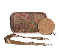 Avizar, Pochette in sughero, collezione MandalaVibe, chiusure a zip, Multicolore
